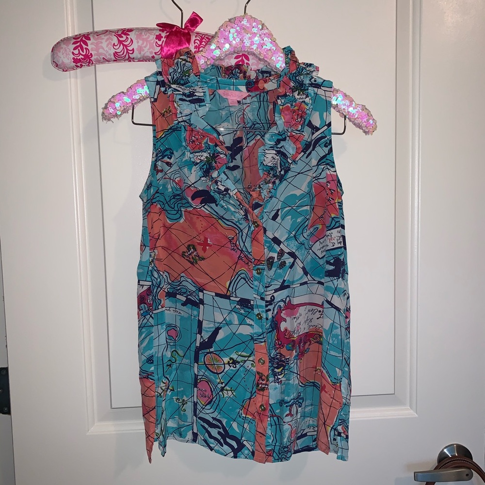 Lilly Pulitzer X Marks the Spot Silk Tank Top XS